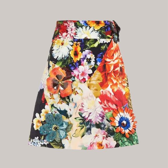 Dolce & Gabbana Dresses & Skirts - DOLCE & GABBANA $5400 floral-print crepe de chine mini skirt Flowers 40